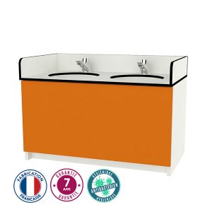 Lavabo-Hauteur-Enfant-2-Postes-Orange